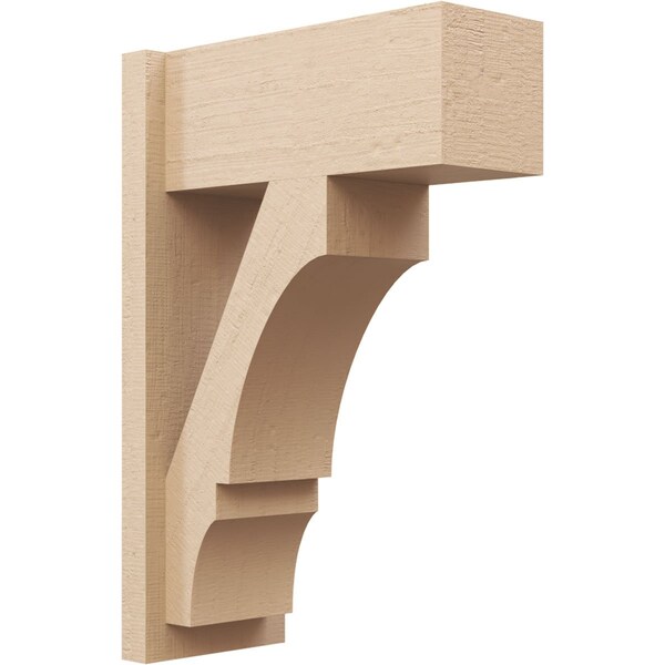 Ekena Millwork 7 1/2-in W x 16-in D x 24-in H Balboa Block Rough Cedar Woodgrain TimberThane Outlooker, Primed Tan OUTUR075X16X24BOA44RCPR - main